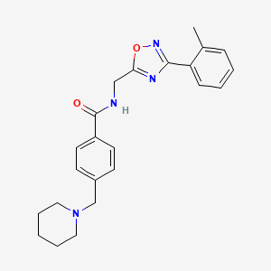 molecular formula C23H26N4O2 B4484091 N-{[3-(2-METHYLPHENYL)-1,2,4-OXADIAZOL-5-YL]METHYL}-4-[(PIPERIDIN-1-YL)METHYL]BENZAMIDE 