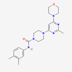 molecular formula C22H30N6O2 B4484160 N-(3,4-DIMETHYLPHENYL)-4-[2-METHYL-6-(MORPHOLIN-4-YL)PYRIMIDIN-4-YL]PIPERAZINE-1-CARBOXAMIDE 