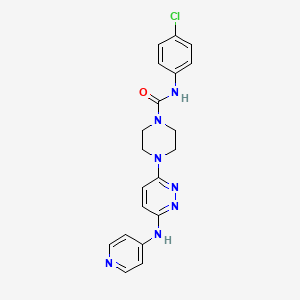 molecular formula C20H20ClN7O B4484175 N-(4-chlorophenyl)-4-[6-(4-pyridinylamino)-3-pyridazinyl]-1-piperazinecarboxamide 