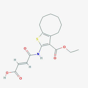molecular formula C17H21NO5S B448418 (E)-4-{[3-(ETHOXYCARBONYL)-4,5,6,7,8,9-HEXAHYDROCYCLOOCTA[B]THIOPHEN-2-YL]AMINO}-4-OXO-2-BUTENOIC ACID 