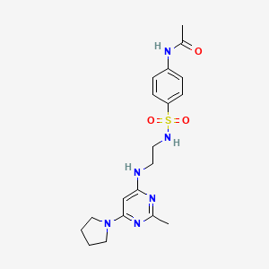 molecular formula C19H26N6O3S B4484185 N-(4-{[(2-{[2-methyl-6-(1-pyrrolidinyl)-4-pyrimidinyl]amino}ethyl)amino]sulfonyl}phenyl)acetamide 