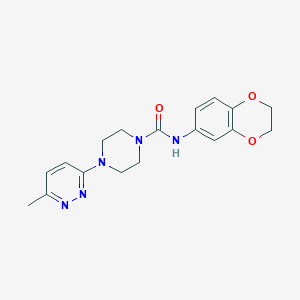 molecular formula C18H21N5O3 B4484265 N-(2,3-dihydro-1,4-benzodioxin-6-yl)-4-(6-methyl-3-pyridazinyl)-1-piperazinecarboxamide 
