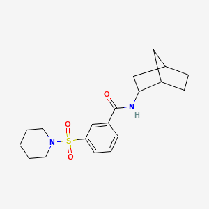 molecular formula C19H26N2O3S B4484266 N-bicyclo[2.2.1]hept-2-yl-3-(1-piperidinylsulfonyl)benzamide 