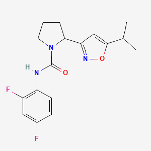 molecular formula C17H19F2N3O2 B4484329 N-(2,4-Difluorophenyl)-2-[5-(propan-2-YL)-1,2-oxazol-3-YL]pyrrolidine-1-carboxamide 