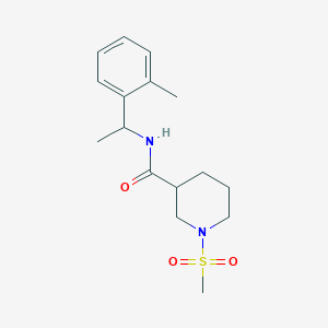 molecular formula C16H24N2O3S B4484333 N-[1-(2-methylphenyl)ethyl]-1-(methylsulfonyl)-3-piperidinecarboxamide 