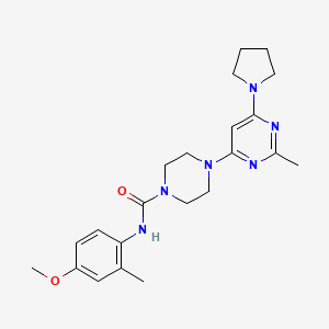 molecular formula C22H30N6O2 B4484357 N-(4-methoxy-2-methylphenyl)-4-[2-methyl-6-(1-pyrrolidinyl)-4-pyrimidinyl]-1-piperazinecarboxamide 