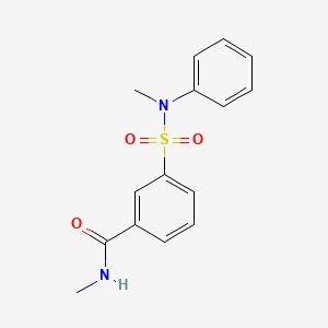 molecular formula C15H16N2O3S B4484362 N-methyl-3-{[methyl(phenyl)amino]sulfonyl}benzamide 