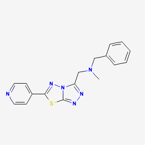molecular formula C17H16N6S B4484475 N-methyl-1-phenyl-N-{[6-(4-pyridinyl)[1,2,4]triazolo[3,4-b][1,3,4]thiadiazol-3-yl]methyl}methanamine 
