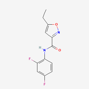molecular formula C12H10F2N2O2 B4484485 N-(2,4-difluorophenyl)-5-ethyl-3-isoxazolecarboxamide 