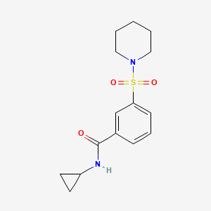 molecular formula C15H20N2O3S B4484488 N-cyclopropyl-3-(piperidin-1-ylsulfonyl)benzamide 