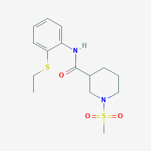 molecular formula C15H22N2O3S2 B4484502 N-[2-(ETHYLSULFANYL)PHENYL]-1-METHANESULFONYLPIPERIDINE-3-CARBOXAMIDE 