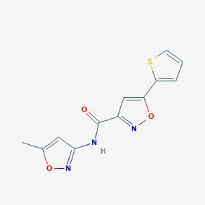 molecular formula C12H9N3O3S B4484528 N-(5-methyl-3-isoxazolyl)-5-(2-thienyl)-3-isoxazolecarboxamide 