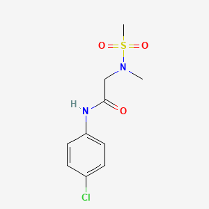 molecular formula C10H13ClN2O3S B4484611 N-(4-chlorophenyl)-2-[methyl(methylsulfonyl)amino]acetamide 