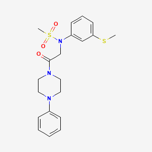 molecular formula C20H25N3O3S2 B4484633 N-[3-(methylthio)phenyl]-N-[2-oxo-2-(4-phenyl-1-piperazinyl)ethyl]methanesulfonamide 