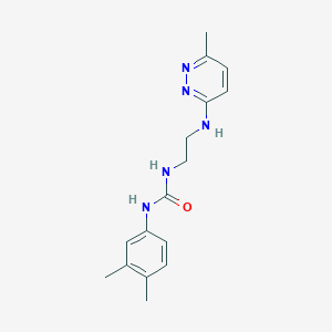molecular formula C16H21N5O B4484714 N-(3,4-dimethylphenyl)-N'-{2-[(6-methyl-3-pyridazinyl)amino]ethyl}urea 