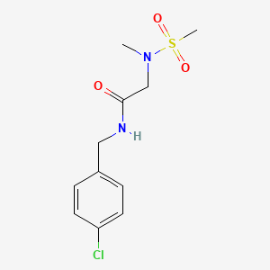molecular formula C11H15ClN2O3S B4484719 N-[(4-chlorophenyl)methyl]-2-[methyl(methylsulfonyl)amino]acetamide 