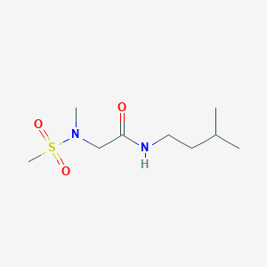 molecular formula C9H20N2O3S B4484786 N-(3-methylbutyl)-2-[methyl(methylsulfonyl)amino]acetamide 