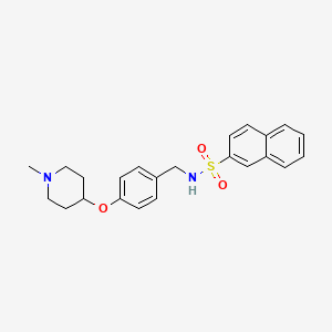 molecular formula C23H26N2O3S B4484791 N-({4-[(1-METHYLPIPERIDIN-4-YL)OXY]PHENYL}METHYL)NAPHTHALENE-2-SULFONAMIDE 