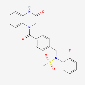 molecular formula C23H20FN3O4S B4484800 N-(2-FLUOROPHENYL)-N-{[4-(3-OXO-1,2,3,4-TETRAHYDROQUINOXALINE-1-CARBONYL)PHENYL]METHYL}METHANESULFONAMIDE 