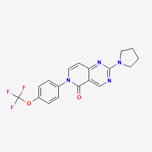 molecular formula C18H15F3N4O2 B4484809 2-(1-pyrrolidinyl)-6-[4-(trifluoromethoxy)phenyl]pyrido[4,3-d]pyrimidin-5(6H)-one 