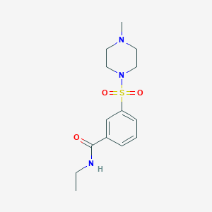 molecular formula C14H21N3O3S B4484956 N-ethyl-3-[(4-methylpiperazin-1-yl)sulfonyl]benzamide 