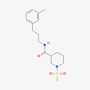 molecular formula C17H26N2O3S B4484974 N-[3-(3-methylphenyl)propyl]-1-(methylsulfonyl)-3-piperidinecarboxamide 