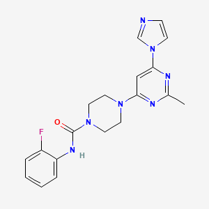 molecular formula C19H20FN7O B4484988 N-(2-fluorophenyl)-4-[6-(1H-imidazol-1-yl)-2-methyl-4-pyrimidinyl]-1-piperazinecarboxamide 