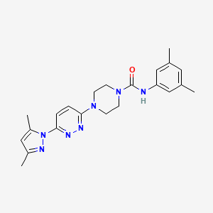 molecular formula C22H27N7O B4485013 N-(3,5-dimethylphenyl)-4-[6-(3,5-dimethyl-1H-pyrazol-1-yl)-3-pyridazinyl]-1-piperazinecarboxamide 