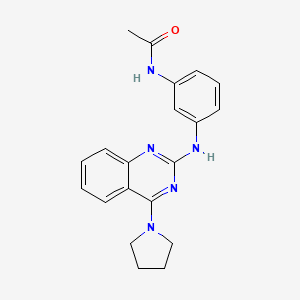 molecular formula C20H21N5O B4485014 N-(3-{[4-(1-pyrrolidinyl)-2-quinazolinyl]amino}phenyl)acetamide 