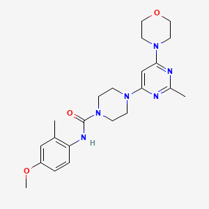 molecular formula C22H30N6O3 B4485395 N-(4-METHOXY-2-METHYLPHENYL)-4-[2-METHYL-6-(MORPHOLIN-4-YL)PYRIMIDIN-4-YL]PIPERAZINE-1-CARBOXAMIDE 