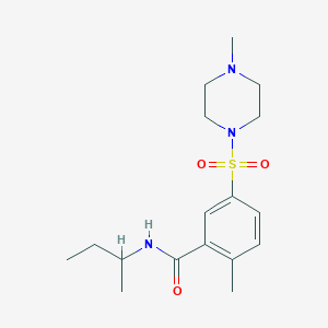 molecular formula C17H27N3O3S B4485440 N-(sec-butyl)-2-methyl-5-[(4-methyl-1-piperazinyl)sulfonyl]benzamide 