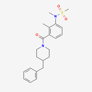 molecular formula C22H28N2O3S B4485453 N-[3-(4-benzylpiperidine-1-carbonyl)-2-methylphenyl]-N-methylmethanesulfonamide 