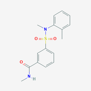 molecular formula C16H18N2O3S B4485463 N-methyl-3-{[methyl(2-methylphenyl)amino]sulfonyl}benzamide 