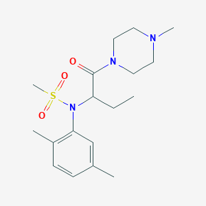 molecular formula C18H29N3O3S B4485474 N-(2,5-dimethylphenyl)-N-{1-[(4-methyl-1-piperazinyl)carbonyl]propyl}methanesulfonamide 