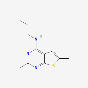 molecular formula C13H19N3S B4485489 N-butyl-2-ethyl-6-methylthieno[2,3-d]pyrimidin-4-amine 
