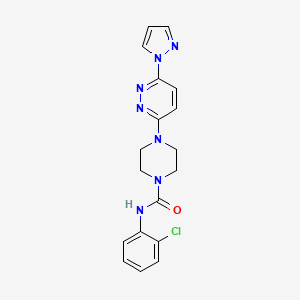 molecular formula C18H18ClN7O B4485597 N-(2-chlorophenyl)-4-[6-(1H-pyrazol-1-yl)-3-pyridazinyl]-1-piperazinecarboxamide 