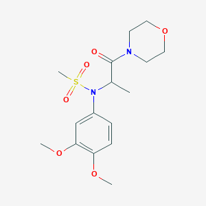 molecular formula C16H24N2O6S B4485644 N-(3,4-dimethoxyphenyl)-N-[1-methyl-2-(4-morpholinyl)-2-oxoethyl]methanesulfonamide 