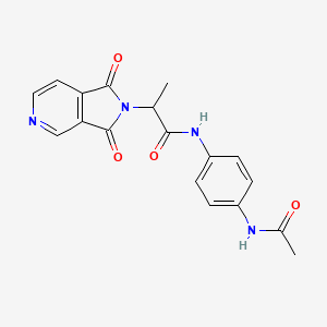 molecular formula C18H16N4O4 B4485671 N-[4-(acetylamino)phenyl]-2-(1,3-dioxo-1,3-dihydro-2H-pyrrolo[3,4-c]pyridin-2-yl)propanamide 