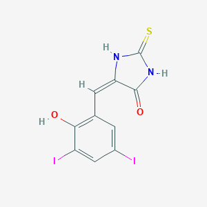 molecular formula C10H6I2N2O2S B448575 (5E)-5-[(2-hydroxy-3,5-diiodophenyl)methylidene]-2-sulfanylideneimidazolidin-4-one 