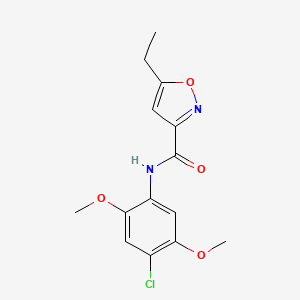 molecular formula C14H15ClN2O4 B4485771 N-(4-chloro-2,5-dimethoxyphenyl)-5-ethyl-3-isoxazolecarboxamide 