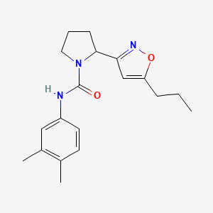 molecular formula C19H25N3O2 B4485836 N-(3,4-dimethylphenyl)-2-(5-propyl-1,2-oxazol-3-yl)pyrrolidine-1-carboxamide 