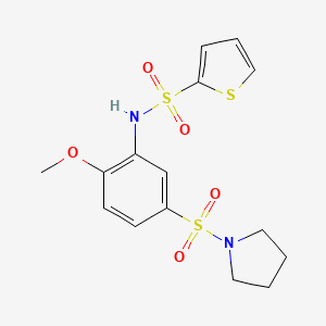 molecular formula C15H18N2O5S3 B4485892 N-[2-METHOXY-5-(PYRROLIDINE-1-SULFONYL)PHENYL]THIOPHENE-2-SULFONAMIDE 