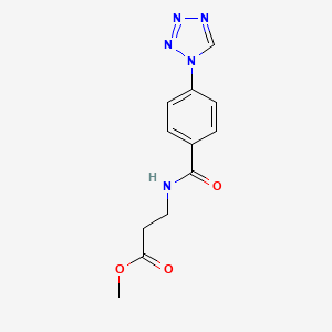 molecular formula C12H13N5O3 B4485901 methyl N-{[4-(1H-tetrazol-1-yl)phenyl]carbonyl}-beta-alaninate 