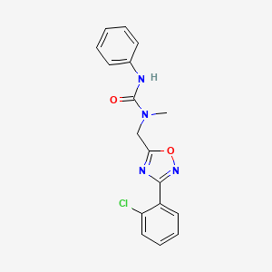 molecular formula C17H15ClN4O2 B4485918 N-{[3-(2-chlorophenyl)-1,2,4-oxadiazol-5-yl]methyl}-N-methyl-N'-phenylurea 