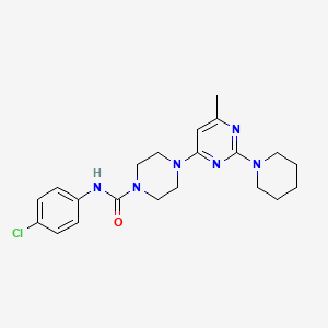molecular formula C21H27ClN6O B4485946 N-(4-chlorophenyl)-4-[6-methyl-2-(1-piperidinyl)-4-pyrimidinyl]-1-piperazinecarboxamide 