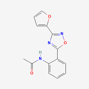 molecular formula C14H11N3O3 B4486011 N-{2-[3-(2-furyl)-1,2,4-oxadiazol-5-yl]phenyl}acetamide 