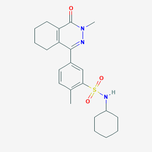 molecular formula C22H29N3O3S B4486180 N-cyclohexyl-2-methyl-5-(3-methyl-4-oxo-3,4,5,6,7,8-hexahydrophthalazin-1-yl)benzenesulfonamide 
