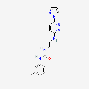 molecular formula C18H21N7O B4486190 N-(3,4-dimethylphenyl)-N'-(2-{[6-(1H-pyrazol-1-yl)-3-pyridazinyl]amino}ethyl)urea 