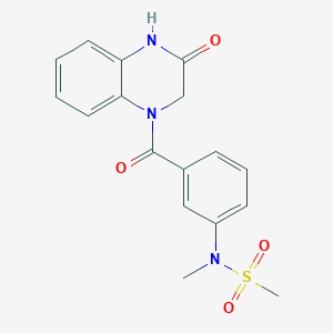 molecular formula C17H17N3O4S B4486205 N-methyl-N-{3-[(3-oxo-3,4-dihydro-1(2H)-quinoxalinyl)carbonyl]phenyl}methanesulfonamide 