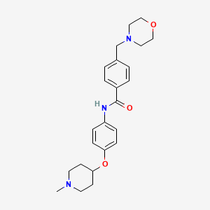 molecular formula C24H31N3O3 B4486249 N-{4-[(1-methyl-4-piperidinyl)oxy]phenyl}-4-(4-morpholinylmethyl)benzamide 